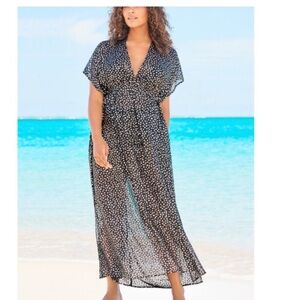 New Long Flowing Plunge Wrap Caftan Coverup Swimsuits For All plus size 16